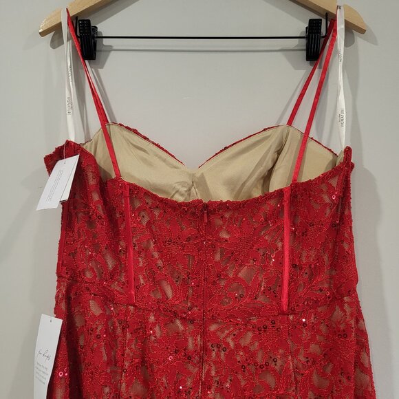 Galina Signature Allover Lace Corset Sheath with Side Slit Size 18 - Picture 4 of 6